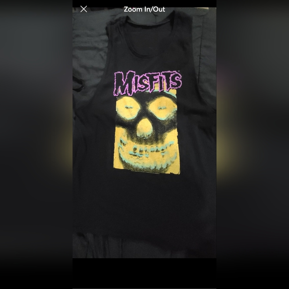 Vintage Black Misfits cut off sleeve muscle tank